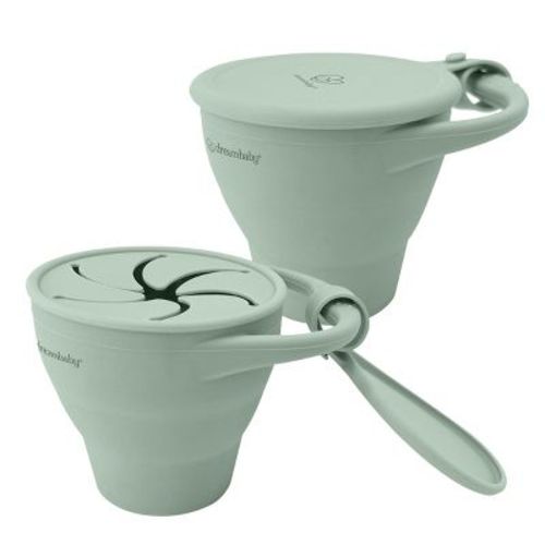 Dreambaby Silicone Toddler Snack Cup, Spill Proof Container with Lid for Kids, Food Grade and BPA Free (2 Pack)
