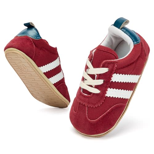 BACSAC Baby Shoes for Boys Girls Non Slip Low Top Infant Walking Shoes Breathable Comfort Toddler Walker Shoes Pull On Newborn Baby Sneakers 3 6 9 12 Months