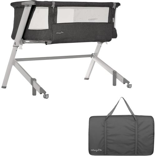 Dream On Me Skylar Bassinet and Beside Sleeper in Black, Lightweight and Portable Baby Bassinet, Five Position Adjustable Height, Easy to Fold and Carry Travel Bassinet, JPMA Certified