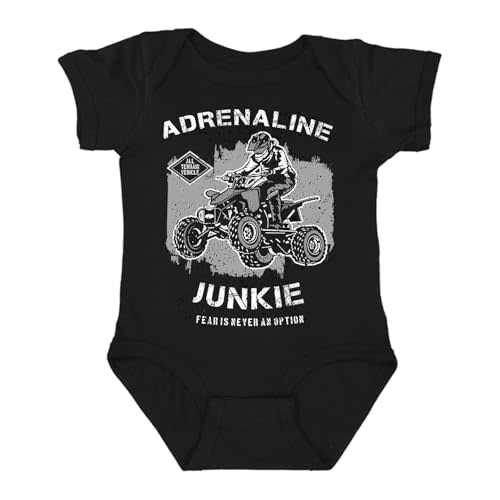 Ink Trendz Adrenaline Junkie Fear Is Never An Option ATV Off Roading 100% Cotton Baby Body Suit Onesie