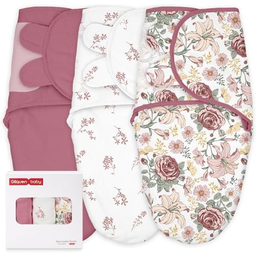 GLLQUEN BABY Swaddles for Newborns 0-3 Months, Adjustable & Easy Fastener