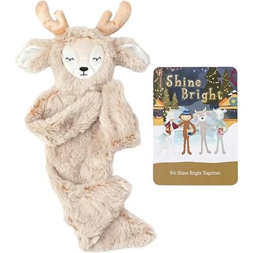 Slumberkins Shine Bright Ibex Snuggler Plush + Affirmation Card - Promotes Positive Self-Esteem, Authenticity & Community - Holiday SEL Toys for Boys and Girls