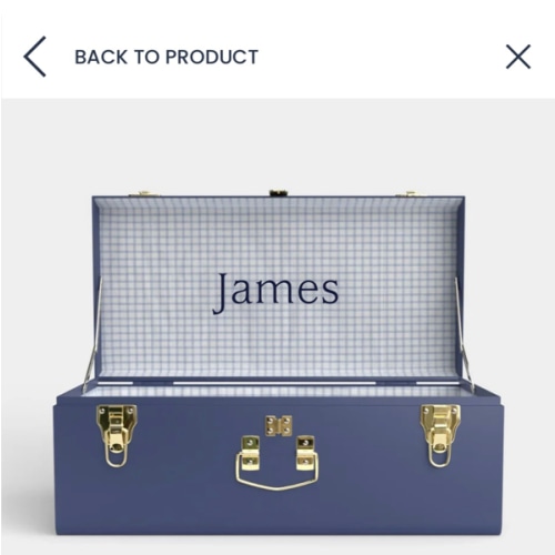 Petite Trunk - Navy - Picnic in Blue / Embroidery