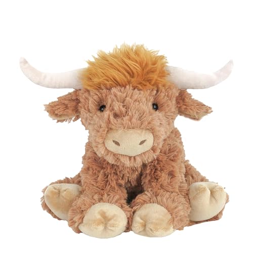 MON AMI Harold Highland Cow Plush Toy, 9-Inch Fluffy Soft Farm Cow Gift | highland cow stuffed animal, fluffy cow plushie build, snuggle companion, Scottish highland design, nursery décor, kids gift