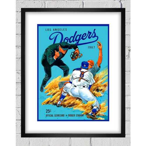 1967 Vintage Los Angeles Dodgers Baseball Program Cover - Digital Reproduction