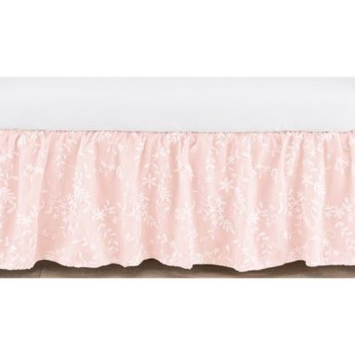 Sweet Jojo Designs Girl Baby Crib Bed Skirt Lace Collection Solid Blush Pink