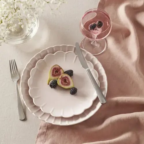 Lenox French Perle Scallop Blush 12-Piece Dinnerware Set & Reviews | Birch Lane