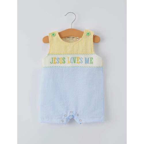 Jesus Loves Me Smocked Romper – Little Buffalo Creek Co.