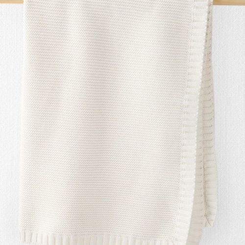 Cream Baby Organic Cotton Signature Stitch Blanket in Cream | carters.com