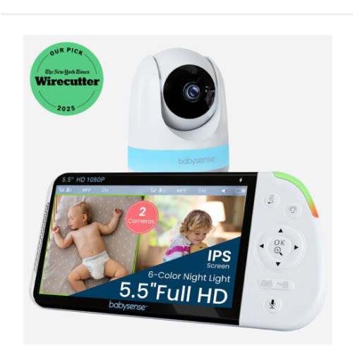 Babysense MaxView PRO: Full HD Non-WiFi Video Baby Monitor with Night Light