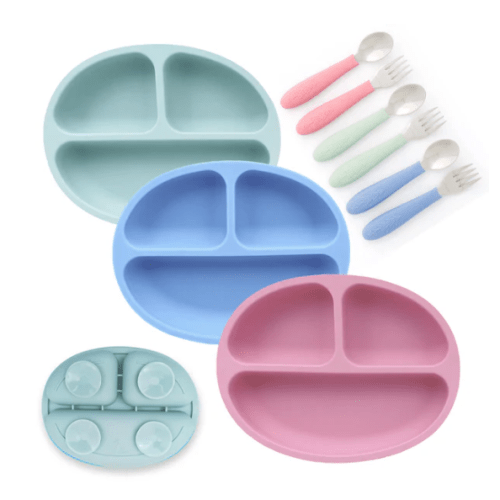 Silicone Suction Plate + Cutlery