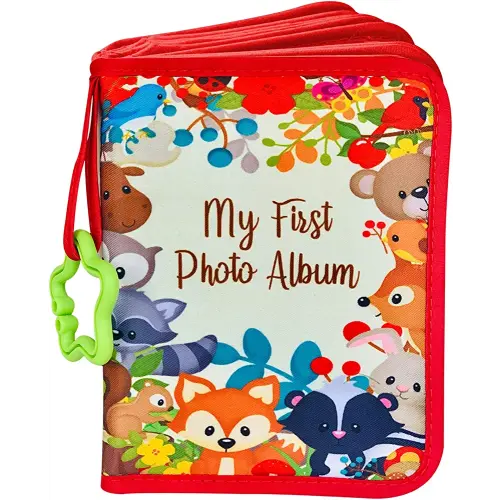 Baby Photo Album - Soft Baby Book First Year Baby Photo Book | My First Book Of Photos With Woodland Animals - Baby Album Holds 4x6 Pictures For Memory Album Baby Shower
