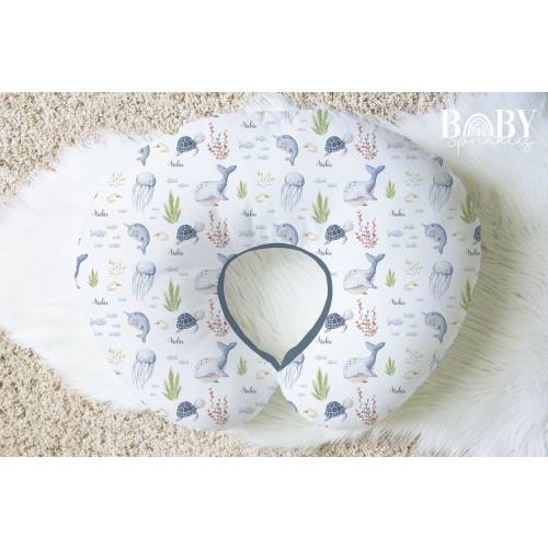 Ocean Baby Boy Nursing Pillow Cover: Personalized Sea Life