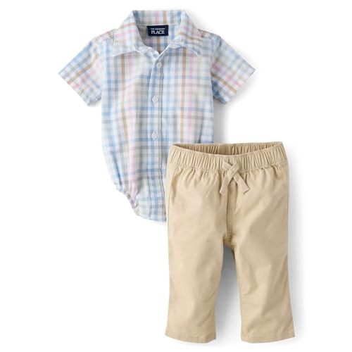 The Children's Place Baby Boys' And Newborn Short Sleeve Top and Pants,2-piece Outfit Set