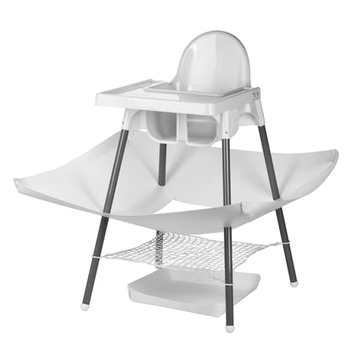 Food Catcher Compatible with IKEA Antilop Baby High Chair Also as Toy Catcher Mess Catcher – 30 inch x 30 inch Unfolded Area – Net to Keep Dry and Wet Apart