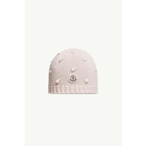 Light Pink Wool Cashmere Beanie - Accessories for Children | Moncler US