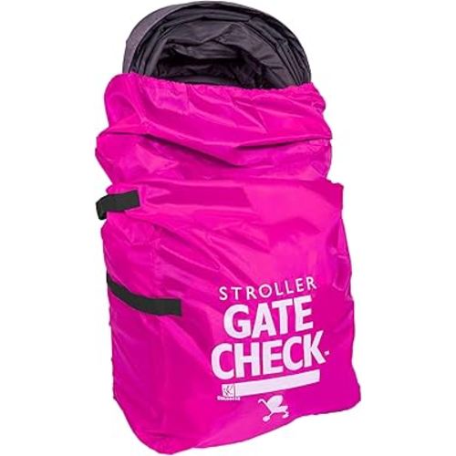 J.L. Childress Gate Check Travel Bag for Single & Double Stroller, Neon Pink
