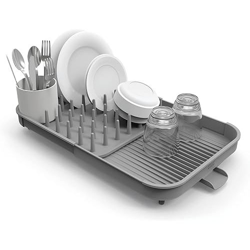 Joseph Joseph Duo Expandable Dish Drying Rack, Gray, 2-Tier