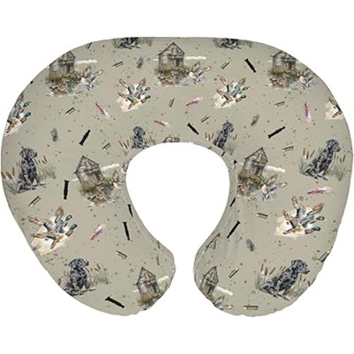 Vintage Duck Hunting Hunter Baby Nursing Pillow Covers for Boy Girl Retro Mallard Ducks Dog Farmhouse Nursery Pillowcase for Breastfeeding Pillows Wild Bird Soft Stretchy Slipcover for Newborn Infant