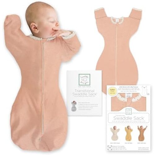 SwaddleDesigns Swaddle Sack with Arms Up Half-Length Sleeves and Mitten Cuffs,