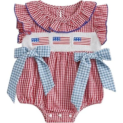 My First Christmas Baby Girl Outfit Infant Plaid Smocked Romper Newborn Christmas Tree Bodysuit Cute Fall Clothes