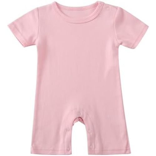 Newborn Short Sleeve Romper Solid Jumpsuit Cotton Infant Clothes Baby Girl Boy One-Piece Outfit 0-12 Months