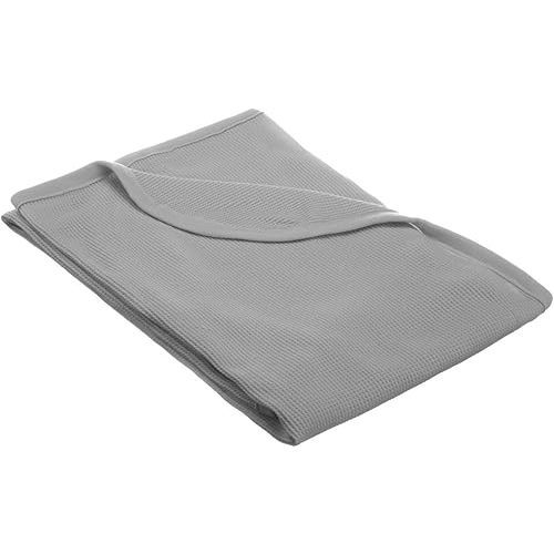 TL Care 100% Cotton Waffle Swaddle Blanket Gray 30" x 40"