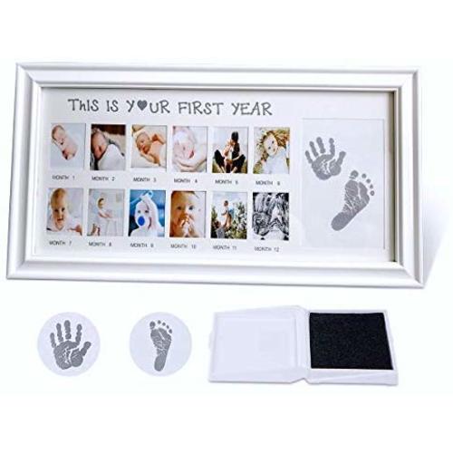Creative Wabbit Baby Handprint and Footprint Safe Ink Pad Kit Photo Frame For Newborn Boys and Girls, Baby Shower Gifts, Newborn Baby Keepsake Frames, Unique Gift for Room, Wall and Nursery Decoration