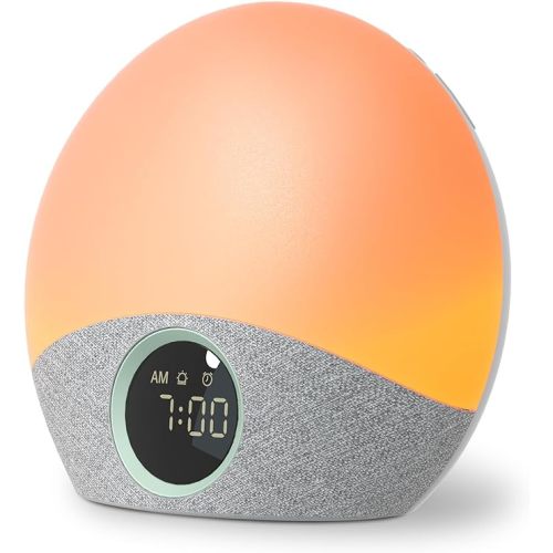 Momcozy Sunrise Alarm Clock Wake Up Light Sound Machine for Sleep, White Noise Machine with Dimmable Night Light, 30 Soothing Sleep Sounds 7 Colors, Brown Noise Sleep Aid, Ideal Gift Baby Kids Adult