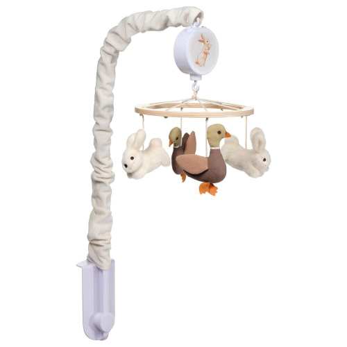Lambs & Ivy Signature Bunny Hop Musical Baby Crib Mobile in Bisque