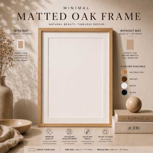 Matted Wooden Picture Frame Gallery Bevel Mat | 4x6-24x36 & A-Series