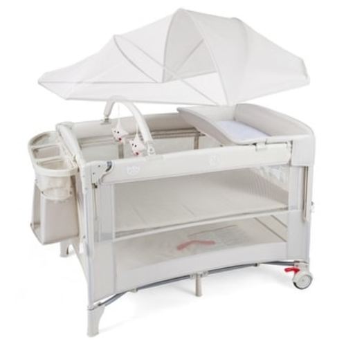 Babyjoy Baby Bassinet Bedside Crib with Changing Table Mattress