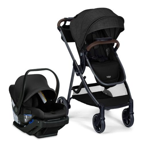 Britax Phases Travel System & Infant Car Seat Stay Tight Base with Pramette Mode - Raven Black
