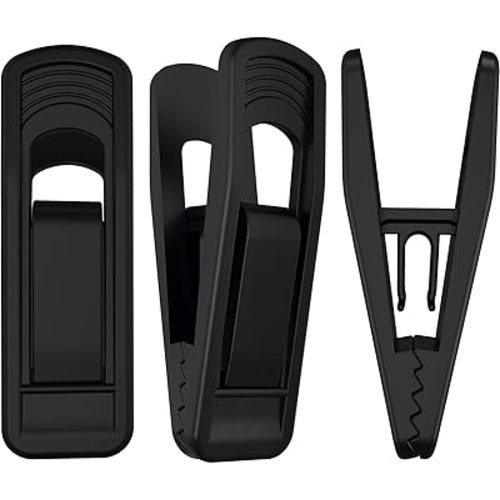 Hanger Clips Perfect for Velvet Hangers (Black, 40 PCS), Non-Slip Plastic Clips Pant Skirt Hanger Clips for Black Flocking Hangers