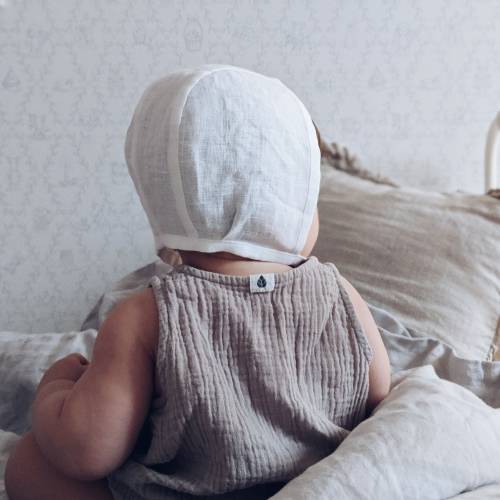 Light linen bonnet for boy or girl | Baby unisex summer sunbonnet | 16 colours available
