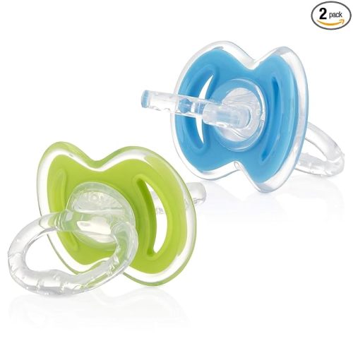 Nuby Gum-EEZ Baby Teethers - 2 Pack - Soothing Bristles, Easy Grip Handle & Hygienic Cover - Silicone Teethers for Babies - 3+ Months - Neutral - 100% Silicone