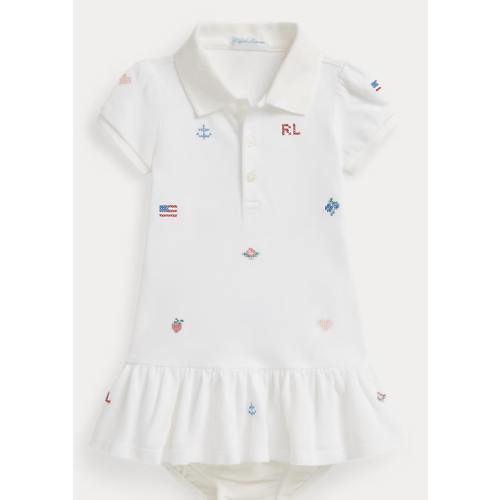 Embroidered Cotton Polo Dress & Bloomer