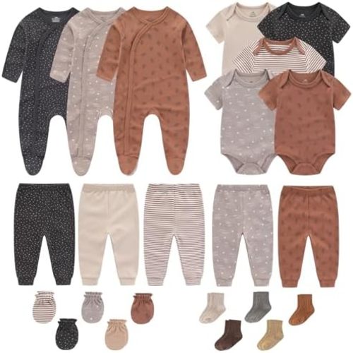 ZAVBABY Baby Girls Boys Layette Gift Set 23 Piece Newborn Bodysuits Clothes Outfit 3-6 Month