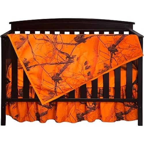 Carstens Real Tree AP Camo 3-Piece Crib Sheet Set, Orange
