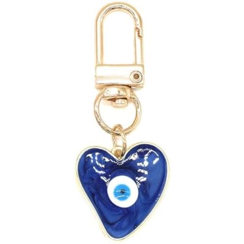 Evil Eye Keychains Sweat-heart Keychains Protection Charm for Women Men Car Key Ring Bag Purse Accessories