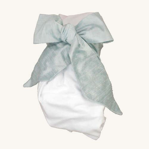 Bow Swaddle ® - Sea Blue Silk