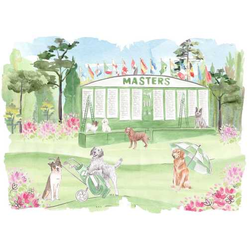 Dogs Golfing Print: Augusta Clubhouse Nursery Art
