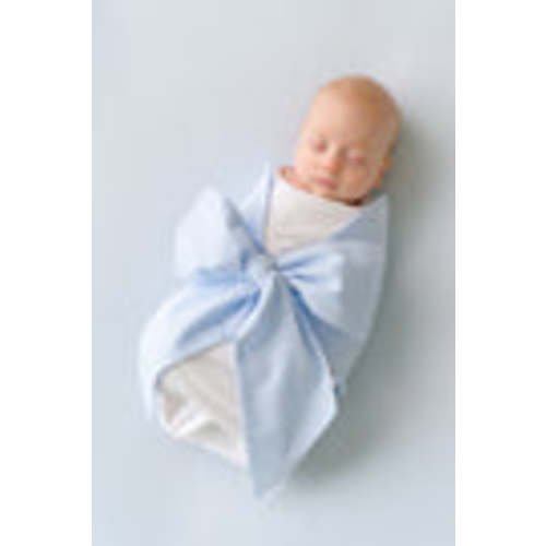 Bow Swaddle ® - Breakers Blue Seersucker