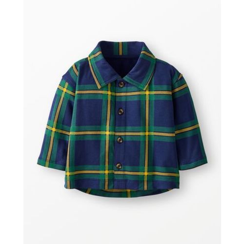 Baby French Terry Plaid Button Up Shirt