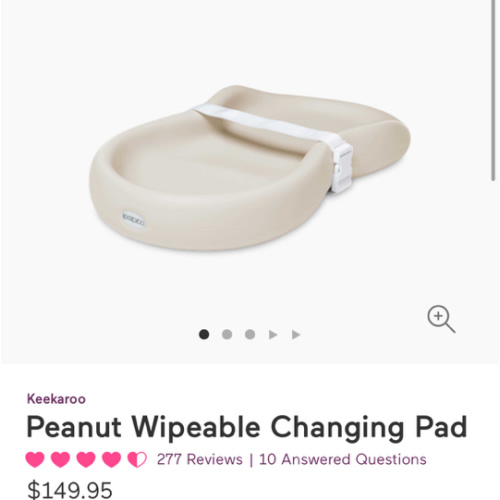 Amazon.com: Keekaroo Peanut Changer Baby Vanilla– The Original Made in USA Easy-to-Clean Changing pad and The only Shell Over Foam, Fully Water Repellant : Baby