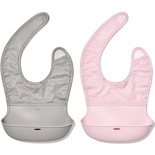 OXO Tot Roll-Up Bib - 2 Pack - Drizzle and Blossom