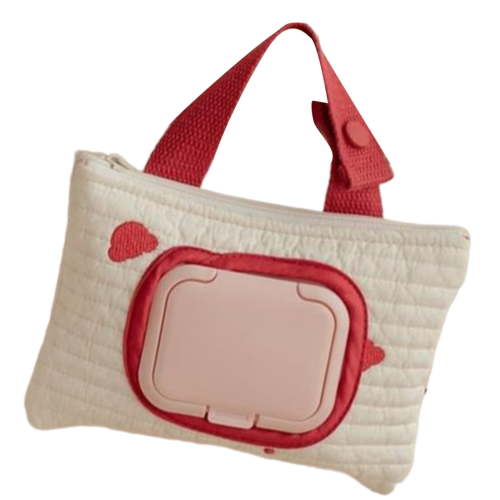 Embroidered bear Wet Wipe Pouches Portable Baby Wipe Holder Embroidery Baby Wipes Storage Bag for Travel