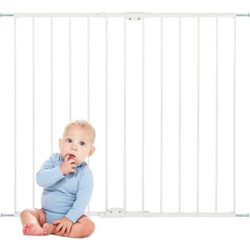 Toddleroo Easy Swing & Lock Baby Gate for Top of Stairs: 36" Tall, White