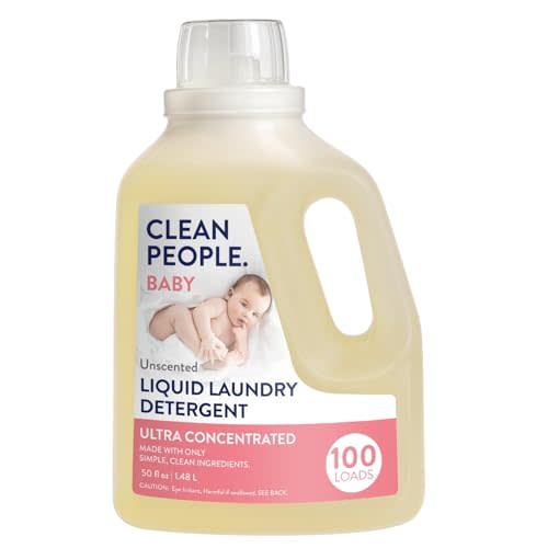 The Clean People Liquid Laundry Detergent - Recyclable Packaging, Stain Fighting - Ultra Concentrated, Laundry Soap - Baby Laundry Detergent, 50 fl oz