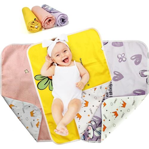 Reversible Ultra-Thin Changing Pad Liner,Reusable, Ultra Absorbent Waterproof Machine Washable Baby Diaper Mat for Infant Toddler Portable for Travel, Bed Protection & Daily Changing(Purple)